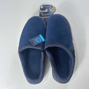 Isotoner Signature Mens Slippers Size XXL (13-14) Blue Memory Foam Mules NEW